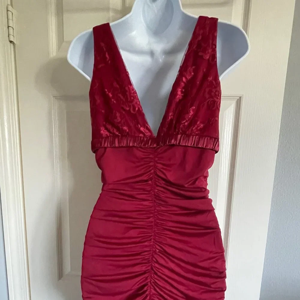 Red Ruffle Dress - Picture 3 of 5